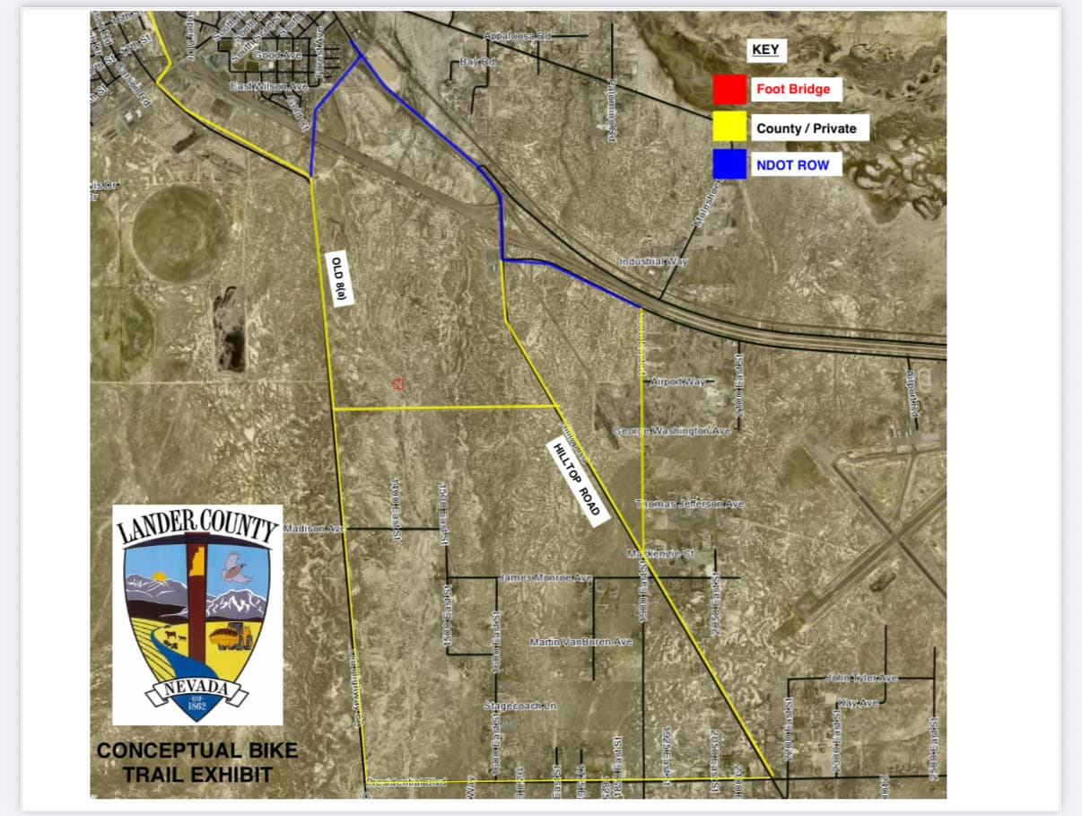 Lander County Bike Trail Map